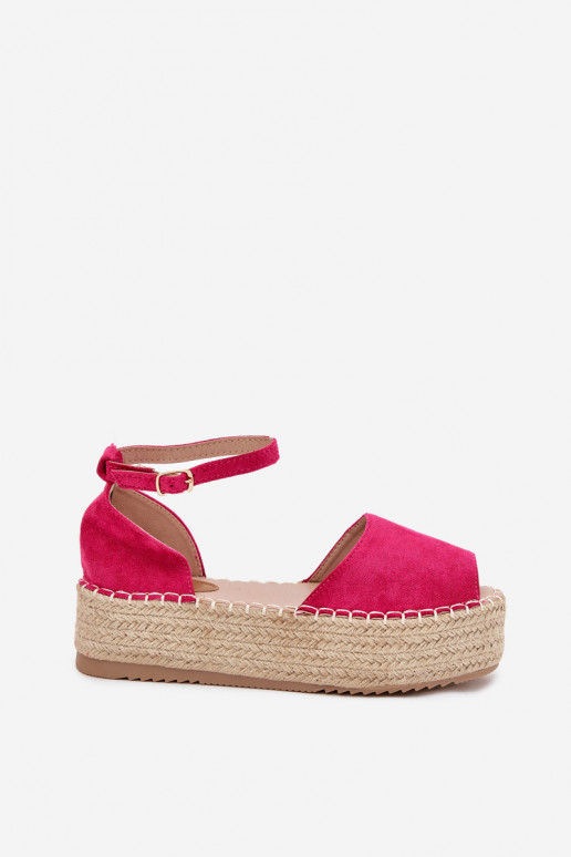 sandaalid Espadrillid platvormiga  tumeroosad värvi Selise sandaalid Espadrillid platvormiga  tumeroosad värvi Selise
