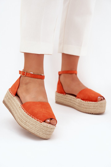 sandaalid Espadrillid platvormiga  oranži värvi Selise