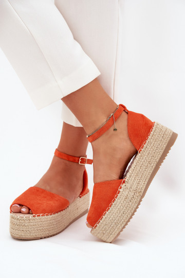 sandaalid Espadrillid platvormiga  oranži värvi Selise 2