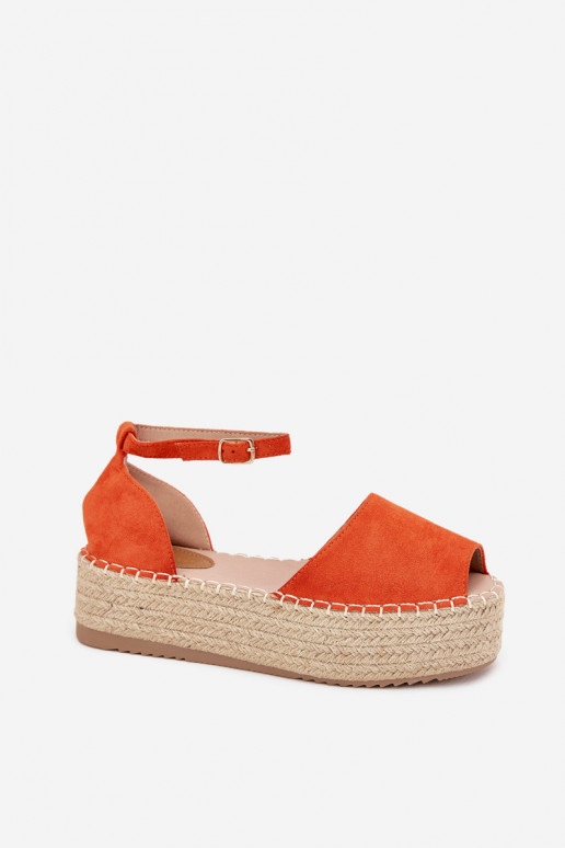sandaalid Espadrillid platvormiga  oranži värvi Selise sandaalid Espadrillid platvormiga  oranži värvi Selise