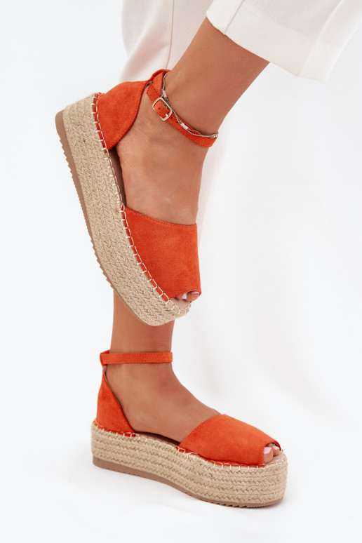 sandaalid Espadrillid platvormiga  oranži värvi Selise sandaalid Espadrillid platvormiga  oranži värvi Selise
