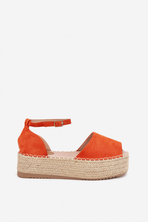 sandaalid Espadrillid platvormiga  oranži värvi Selise sandaalid Espadrillid platvormiga  oranži värvi Selise
