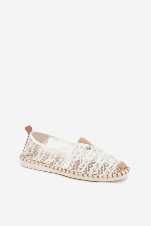 pitsilised espadrillid  võrguga valget värvi Faylira pitsilised espadrillid  võrguga valget värvi Faylira