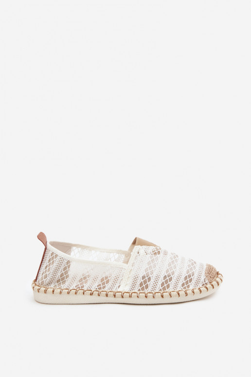 pitsilised espadrillid  võrguga valget värvi Faylira pitsilised espadrillid  võrguga valget värvi Faylira