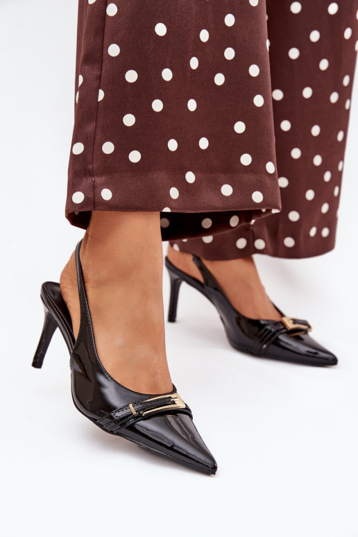 Laque Kingad kõrge jämeda kontsaga  Must Vivae