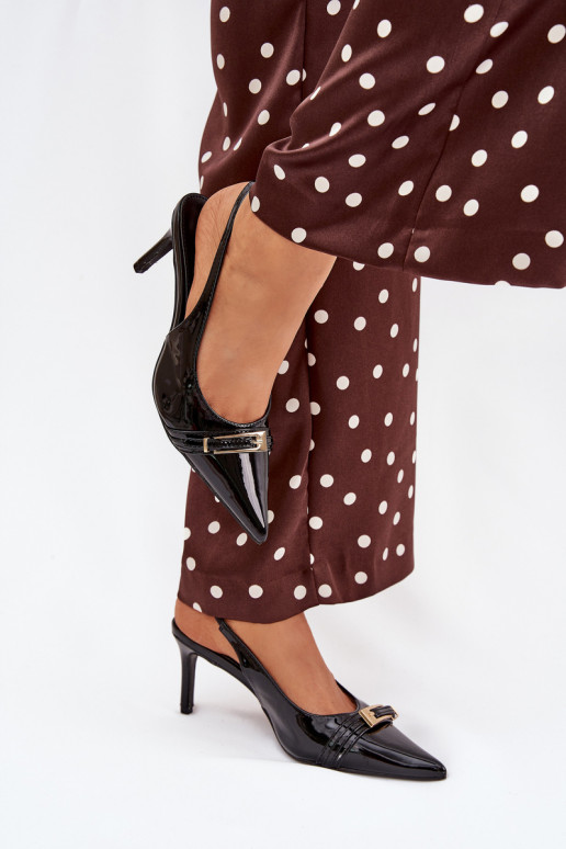 Laque Kingad kõrge jämeda kontsaga  Must Vivae