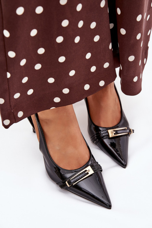 Laque Kingad kõrge jämeda kontsaga  Must Vivae