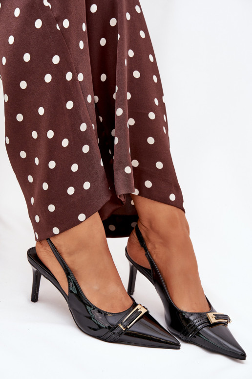 Laque Kingad kõrge jämeda kontsaga  Must Vivae