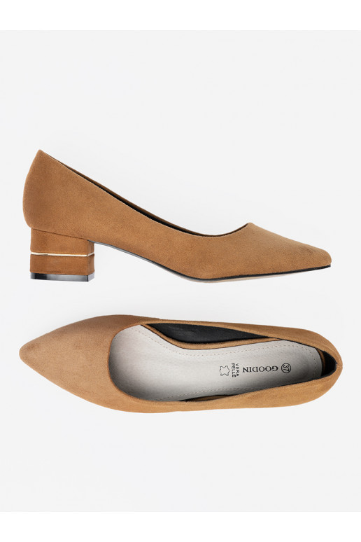 Hn d lodičky s n zk m ozdobn m podpatkem