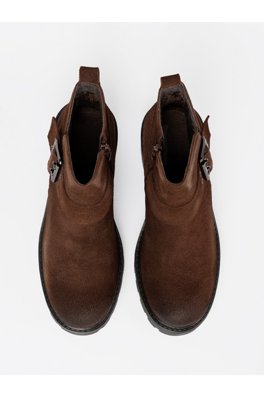 Hn d kotn kov kožen boty s ozdobnou sponou Hn d kotn kov kožen boty s ozdobnou sponou