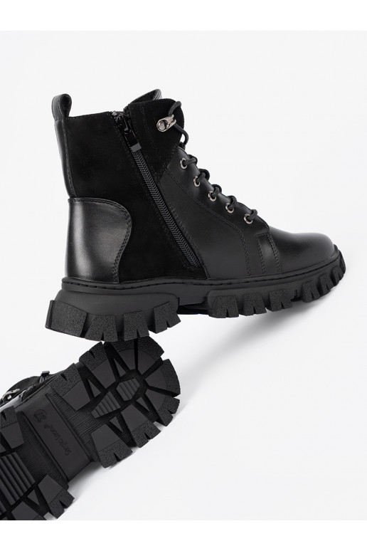 Must lumesaapad z masywną podeszwą i suwakiem Sergio Leone