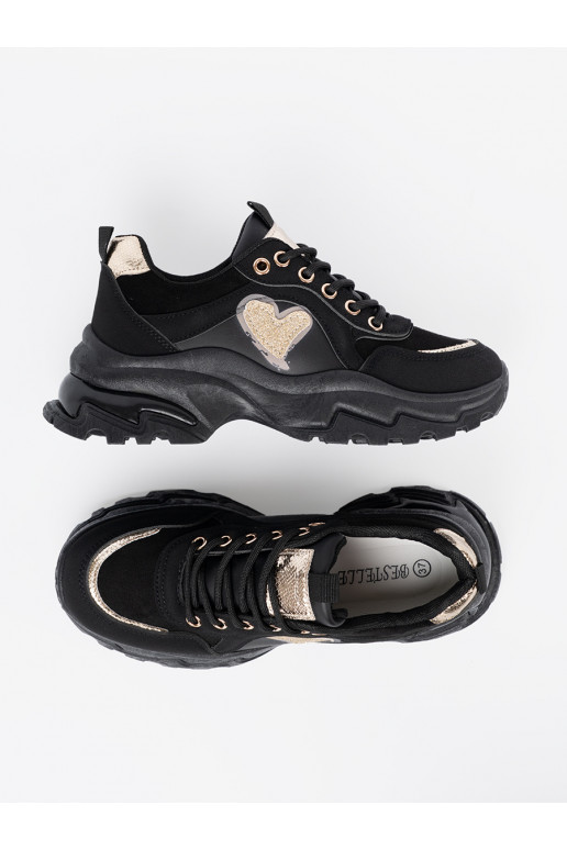 Must Naiste kingad z ozdobnym m m