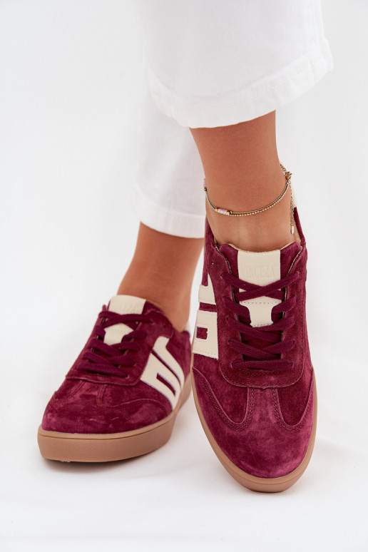 Suedes naiste spordistiilis kingad „Vinceza 79557" bordo värvi