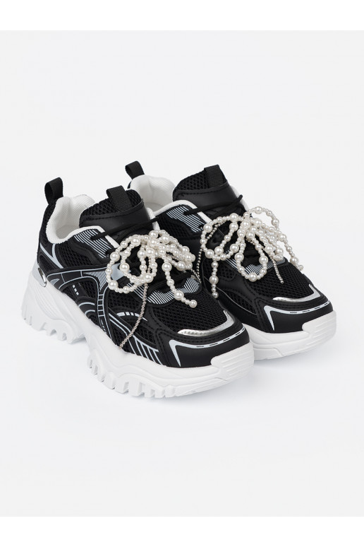 Must Naiste kingad z białą kokardą i koralikami