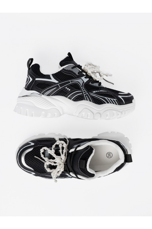 Must Naiste kingad z białą kokardą i koralikami