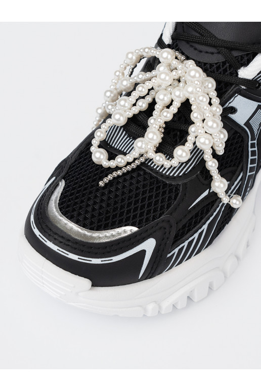 Must Naiste kingad z białą kokardą i koralikami