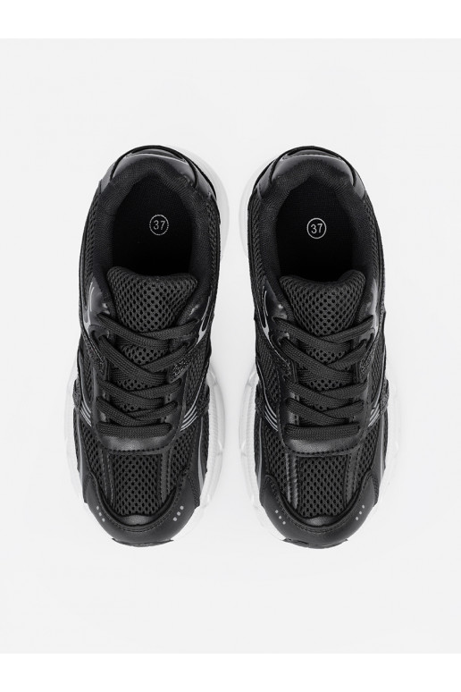 Must Naiste kingad  i białą podeszwą