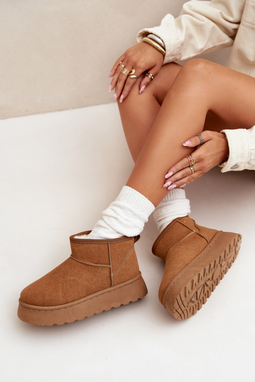 nööpidega lumesaapad  platvormiga voodriga karusnahaga pruunid värvi Vesirae