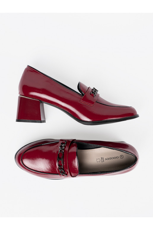 bordoo-värvi naiste omad kingad kõrgetel kontsadel