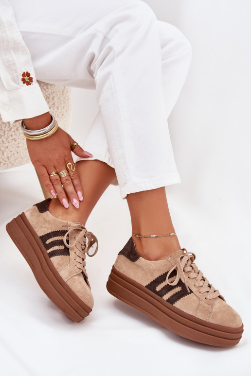  tüüpi jalanõud  platvormiga Z Naturalnego Zamszu beeži värvi Eldira