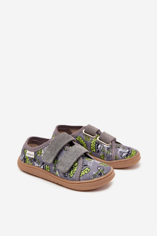 Poikien harmaat "Barefoot" sandaalit graafisilla kuvioilla Milami Saphira