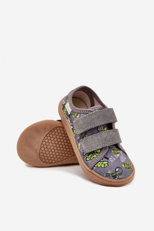 Poikien harmaat "Barefoot" sandaalit graafisilla kuvioilla Milami Saphira
