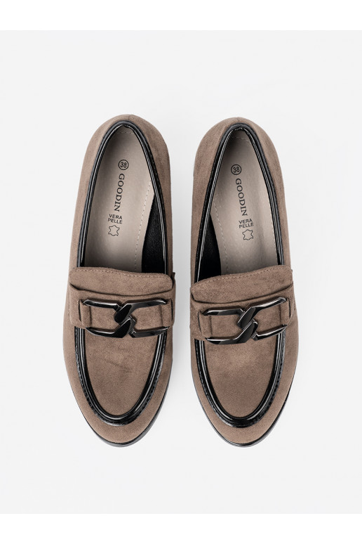 Beežid sametist poolsaapad paksu kontsaga