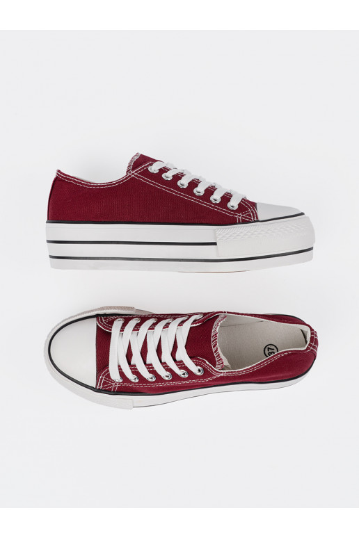  burgundi värvi kingad platvormiga