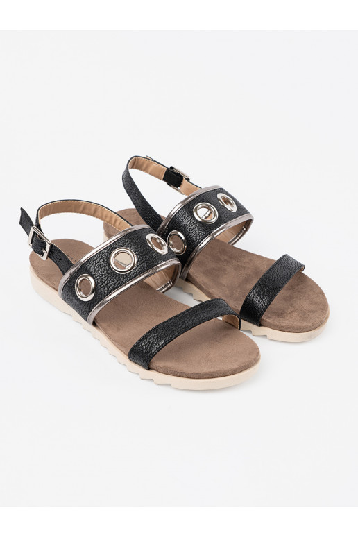 Must kingad z ozdobnymi metalowymi kółkami