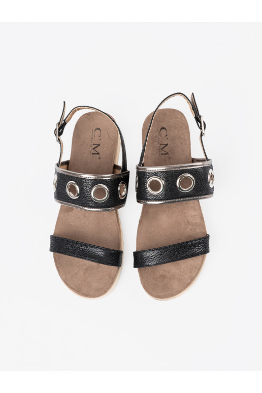 Must kingad z ozdobnymi metalowymi kółkami