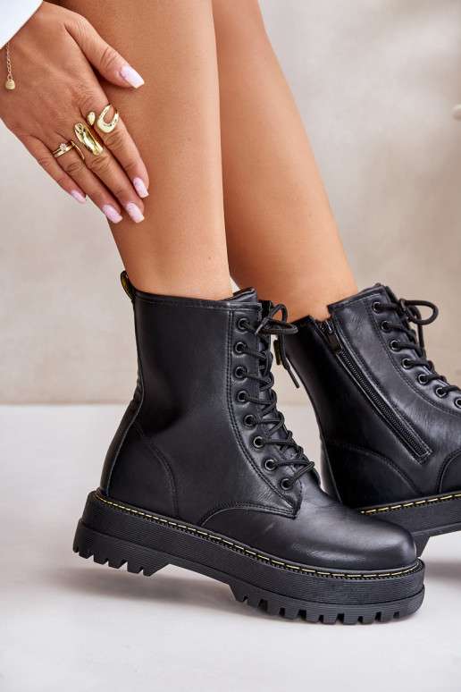 voodriga saapad z Eko Skóry  Must Naleli