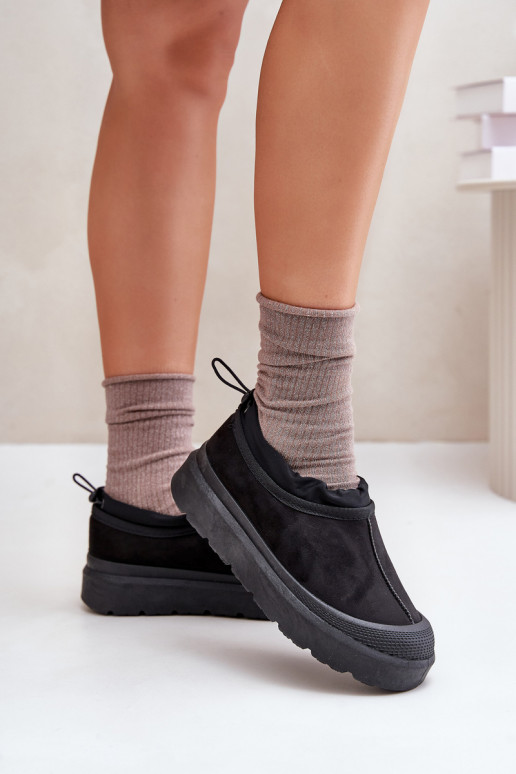 nööpidega lumesaapad  platvormiga  Must Izamine