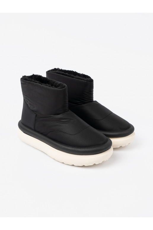 veekindel Naiste lumesaapad Mustad z futrzanym wnętrzem