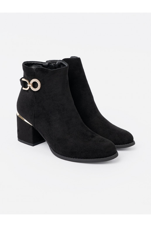 Must naiste saapad z elegancką sprzączką