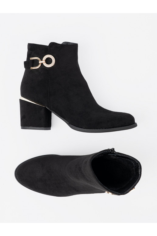 Must naiste saapad z elegancką sprzączką