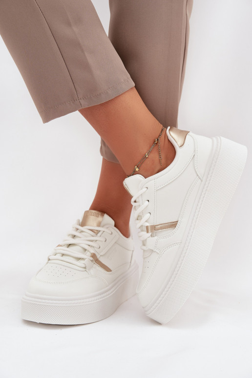 Naisten valged sneakers stiilis kingad platvormiga Big Star SS274359