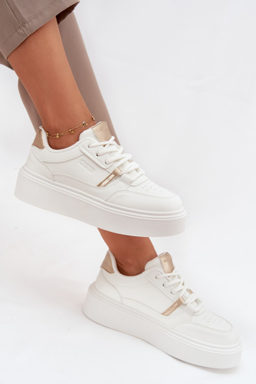 Naisten valged sneakers stiilis kingad platvormiga Big Star SS274359