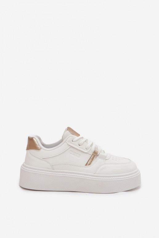 Naisten valged sneakers stiilis kingad platvormiga Big Star SS274359