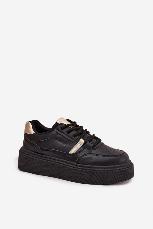 Naisten mustad sneakers stiilis kingad platvormiga Big Star SS274360