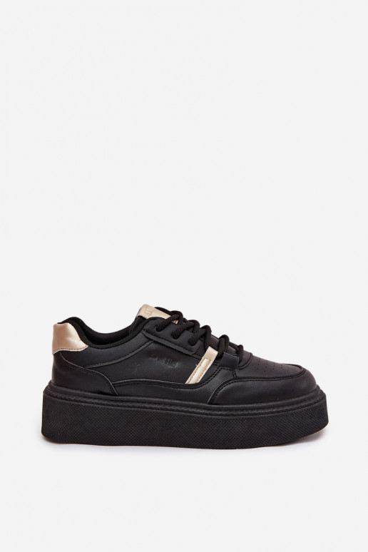 Naisten mustad sneakers stiilis kingad platvormiga Big Star SS274360