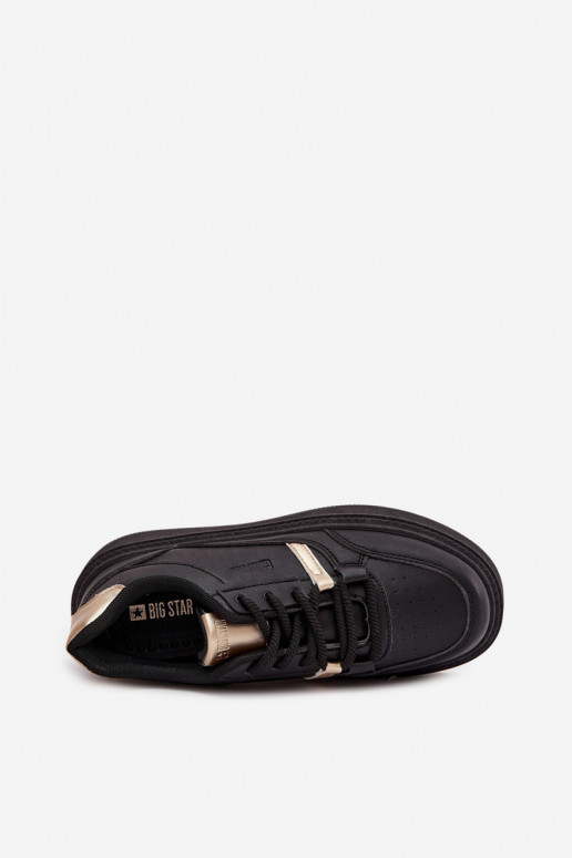 Naisten mustad sneakers stiilis kingad platvormiga Big Star SS274360