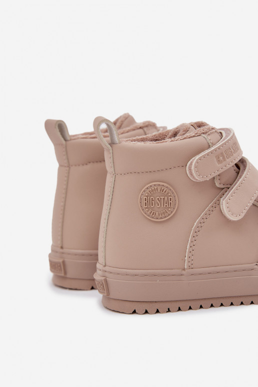 voodriga Mustad poolsaapad Laste jalanõud krõpsudega kinnitatav Big Star SS374072 beeži värvi voodriga Mustad poolsaapad Laste jalanõud krõpsudega kinnitatav Big Star SS374072 beeži värvi