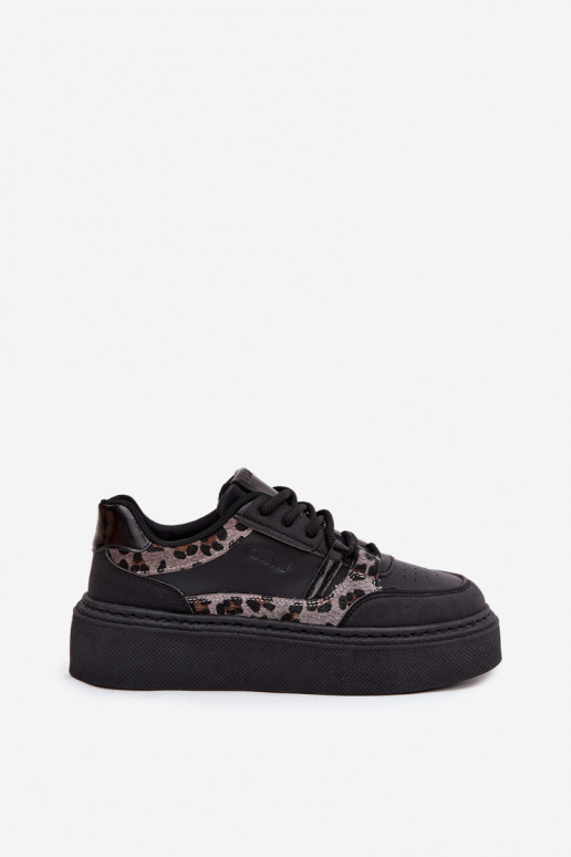 Naine platvormiga spordijalatsid Big Star SS274358 leopardimustriga must