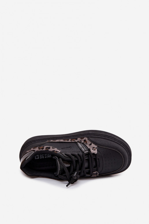 Naine platvormiga spordijalatsid Big Star SS274358 leopardimustriga must