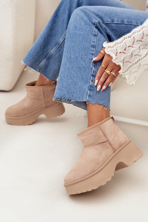 nööpidega lumesaapad   voodriga karusnahaga Khakivärvi Mavelle