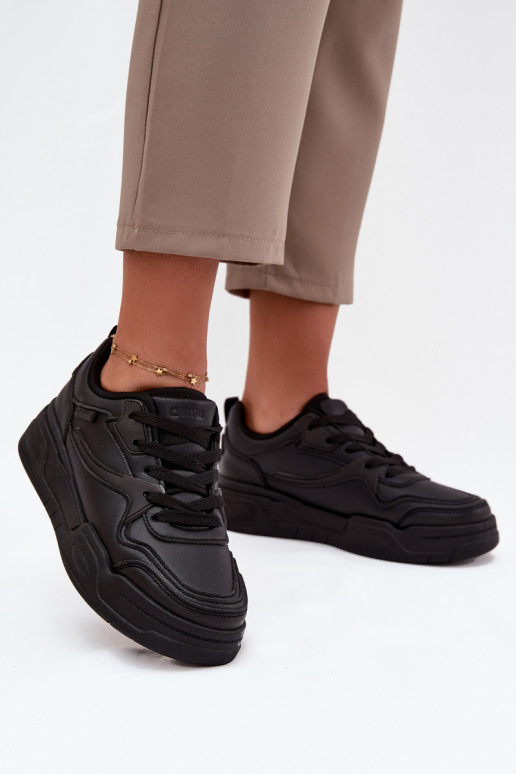 Naistel mustad Sneakers mudel kingad platvormiga Big Star SS274589 HI-POLY SYSTEM