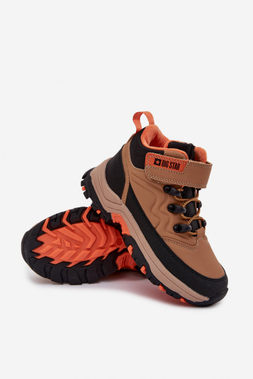 jalanõud nööpidega lumesaapad Laste jalanõud krõpsudega kinnitatav Big Star SS374012 pruunid värvi jalanõud nööpidega lumesaapad Laste jalanõud krõpsudega kinnitatav Big Star SS374012 pruunid värvi