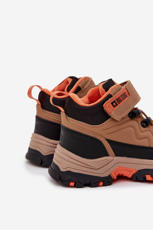 jalanõud nööpidega lumesaapad Laste jalanõud krõpsudega kinnitatav Big Star SS374012 pruunid värvi jalanõud nööpidega lumesaapad Laste jalanõud krõpsudega kinnitatav Big Star SS374012 pruunid värvi