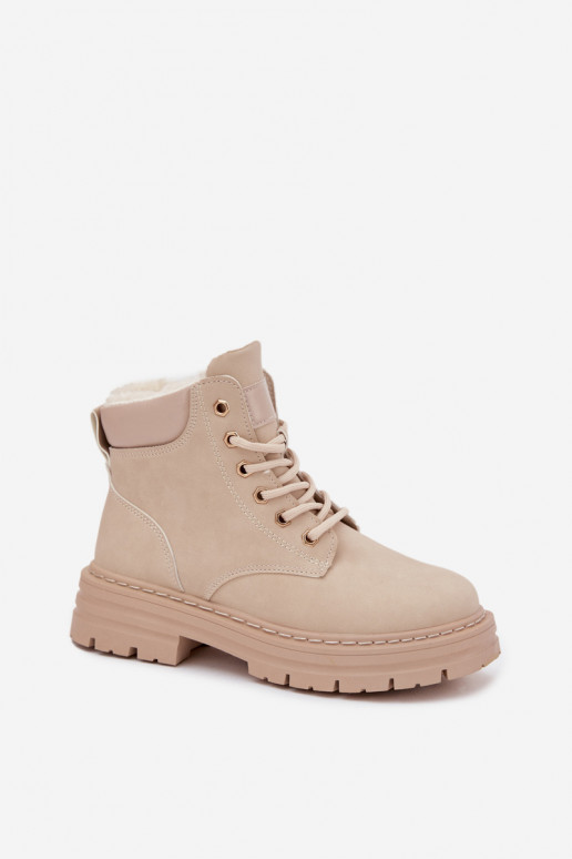 jalanõud  voodriga karusnahaga  Elevandiluu värvi Tharika