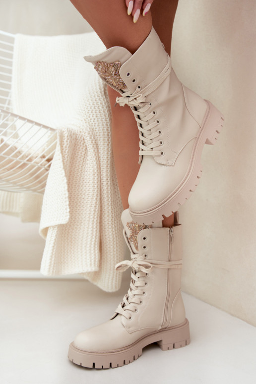 voodriga saapad kaunistustega beeži värvi Kelilea